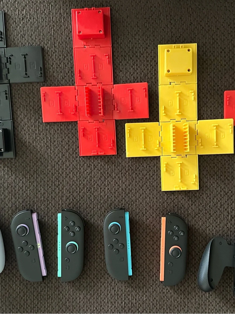Nintendo Joy-Con Pair with White Grip and Red/Yellow Mario Blocks/Zelda black